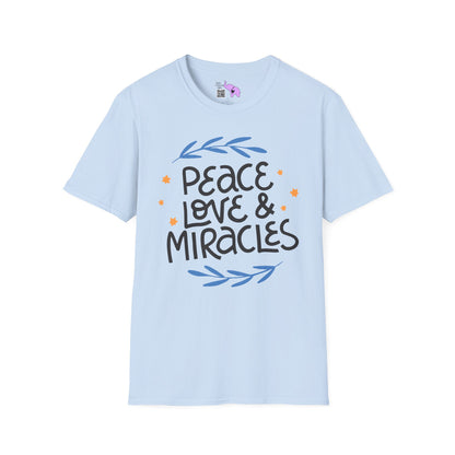 Hanukkah Peace Love & Miracles 2 Adult T-shirt