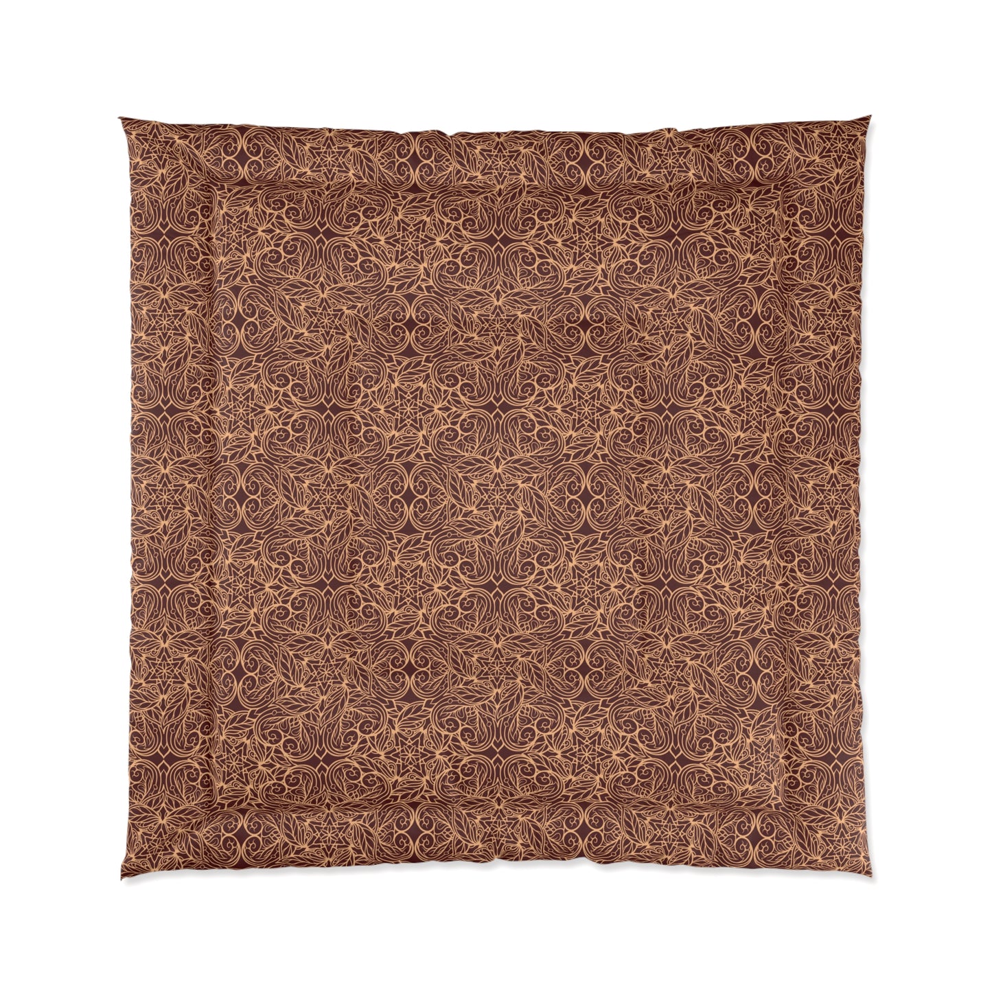 Golden Crimson Star Mandala Comforter