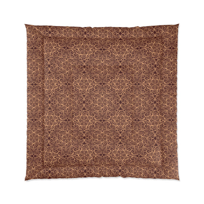 Golden Crimson Star Mandala Comforter