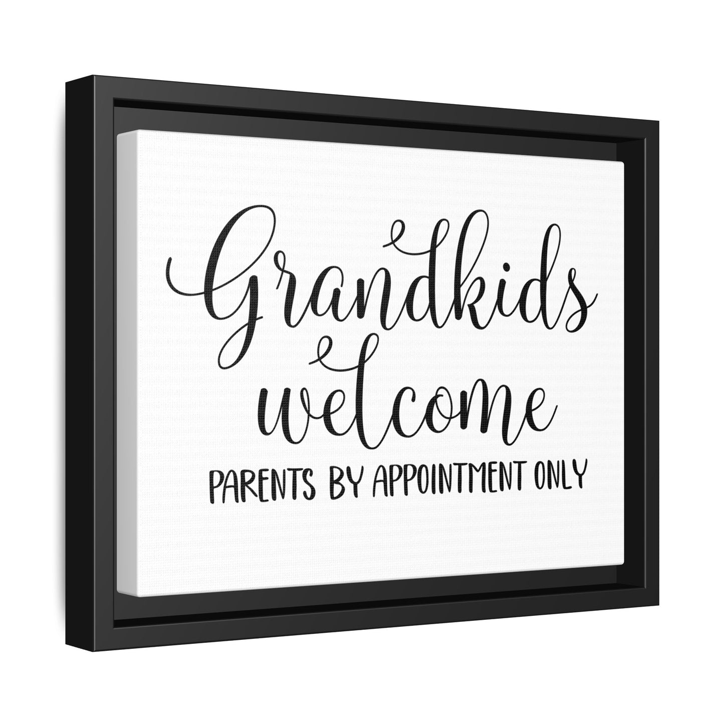 Grandkids Welcome Parents By Appointment Only Framed Canvas Bathroom Art