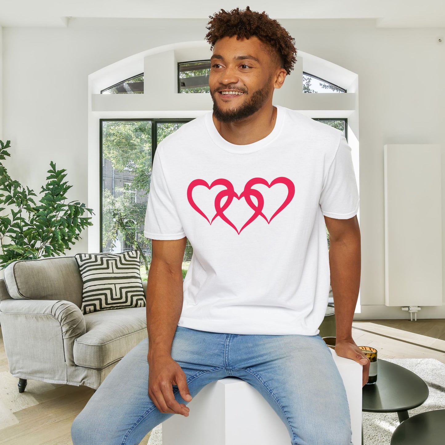 Triple Heart Adult Unisex Tshirt