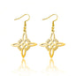 Celtic Four-Point Star Hook Earrings Gold/Silver/Black Electroplating