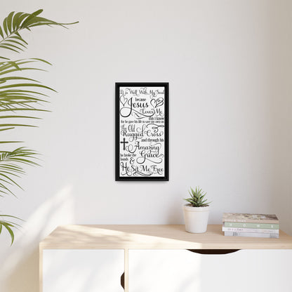 Hymnal Poem Framed Canvas Bathroom Art