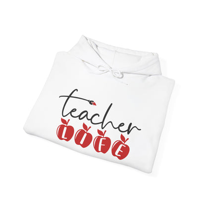 Teacher Life (Apples) Heart Heavy Blend™ Hooded Sweatshirt