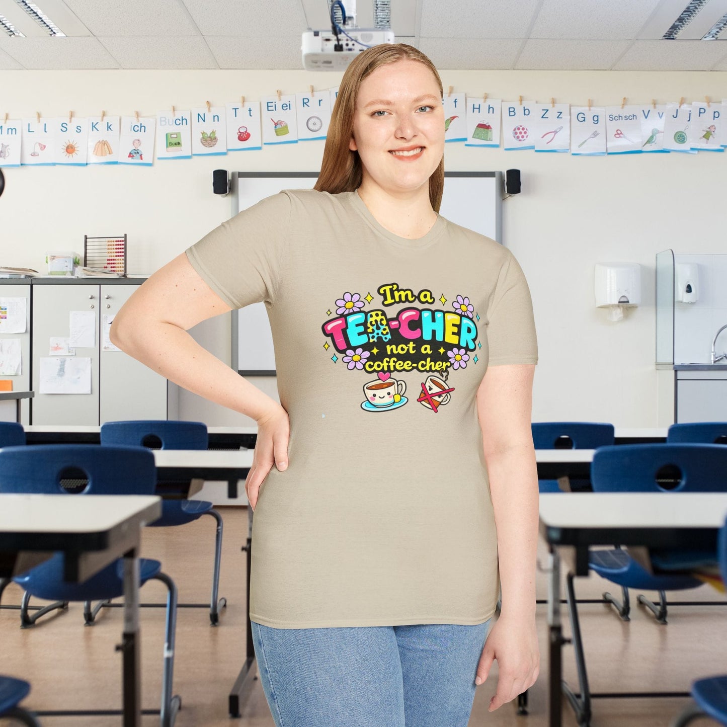 I'm A Tea-cher Not A Coffee-cher Adult T-shirt