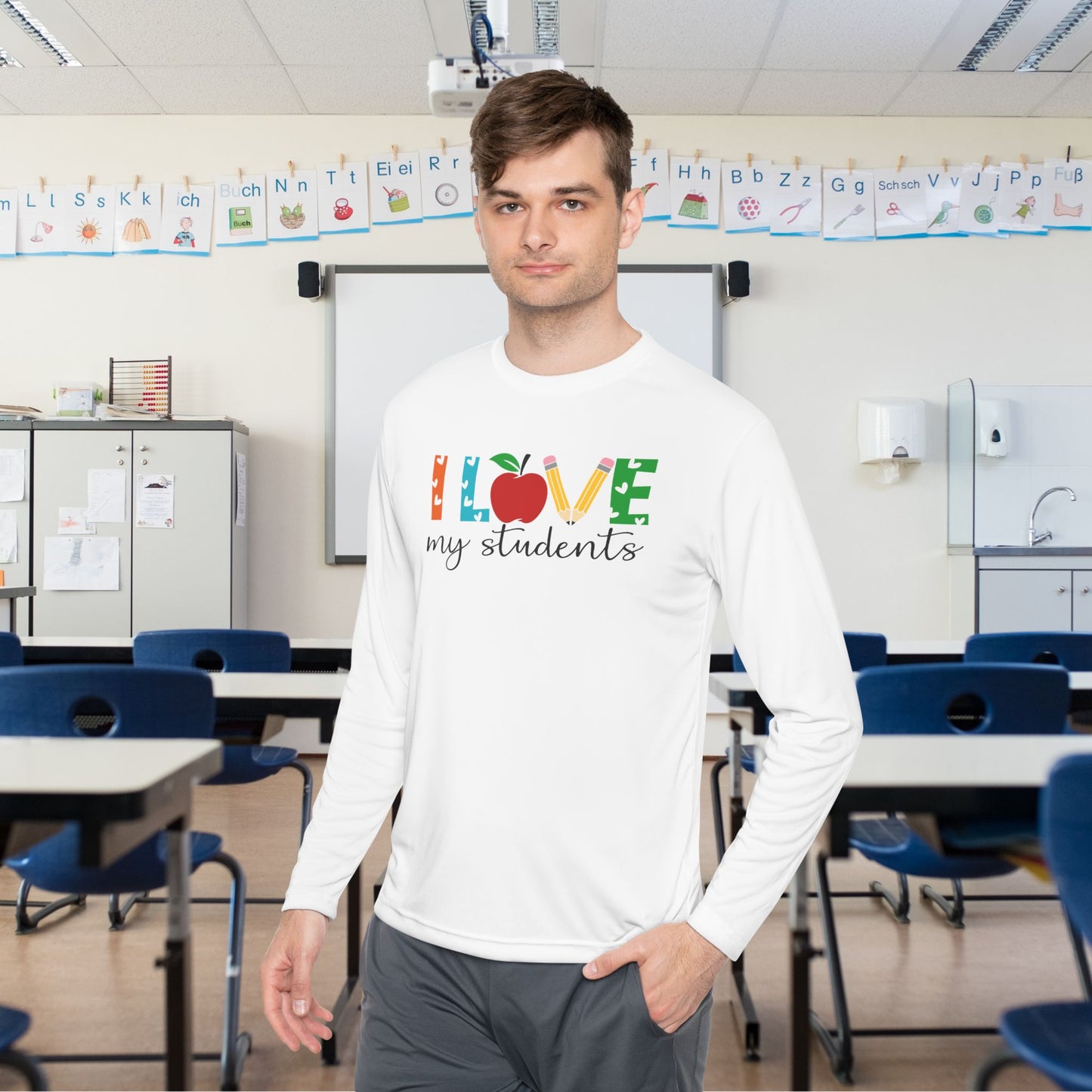 I Love My Students Adult Long Sleeve Tee