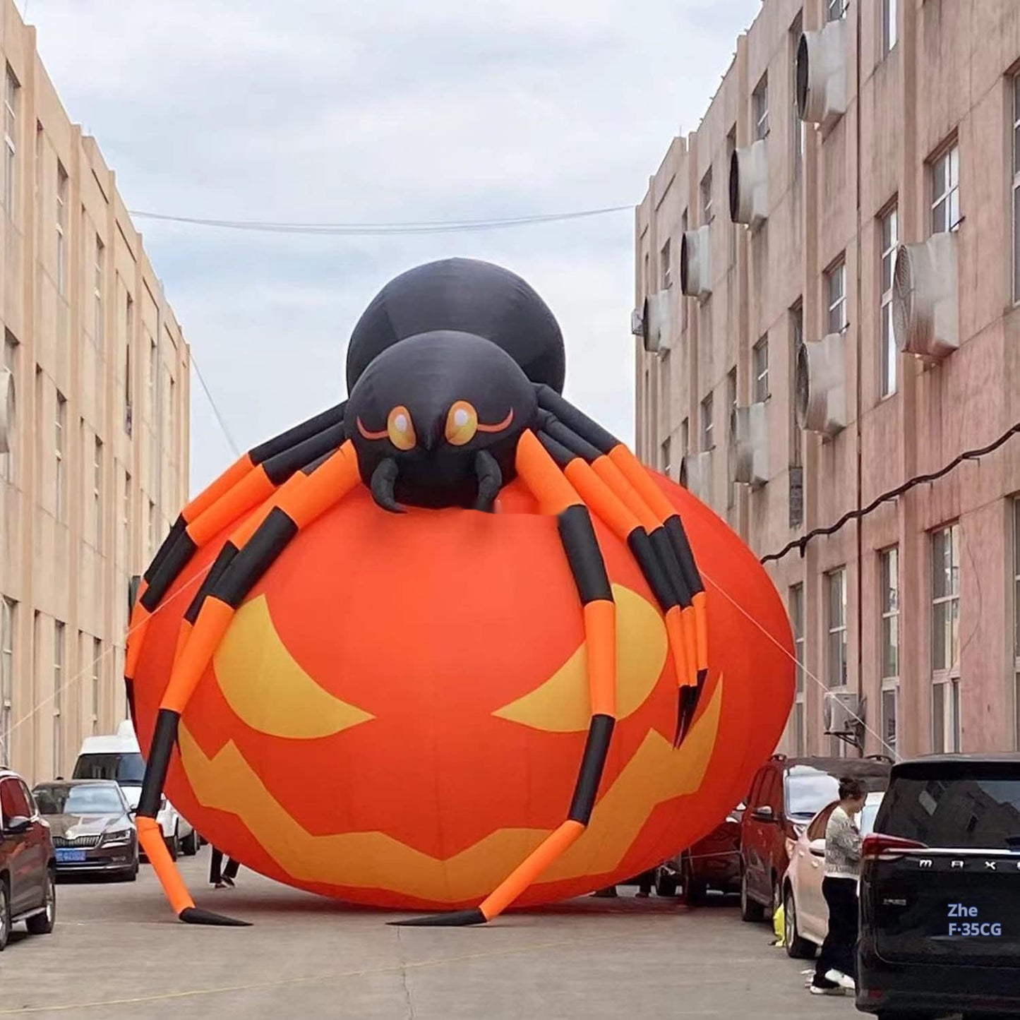 Large Inflatable Pumpkin & Spider