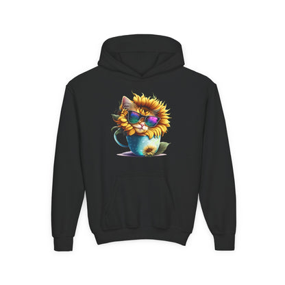 Cool Sunflower Kitten 1 Youth Hoodie