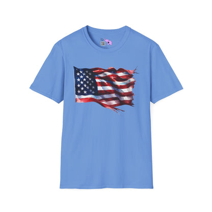 Distressed American Flag Adult T-shirt