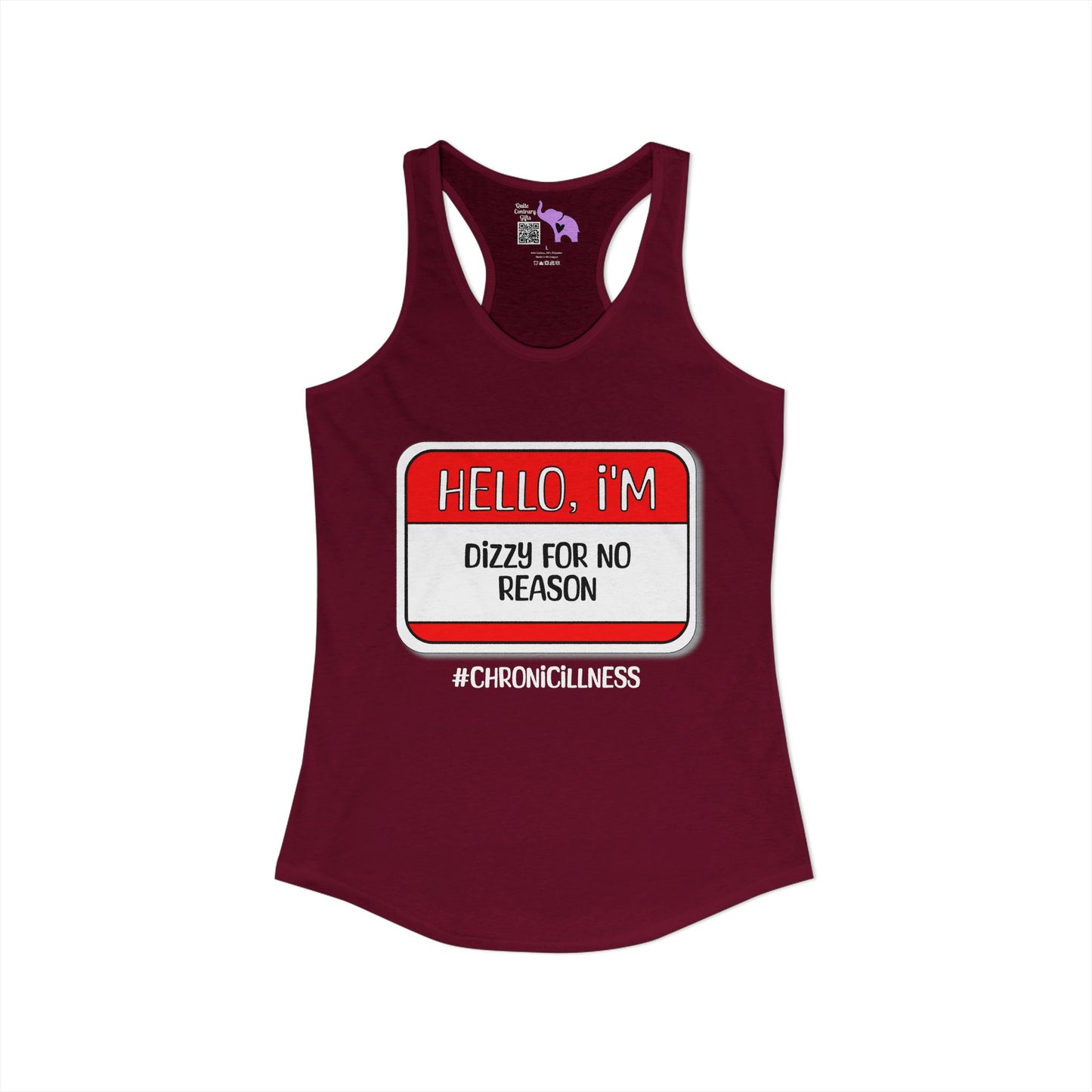 Hello, I'm Dizzy for No Reason Women's Ideal Racerback Tank