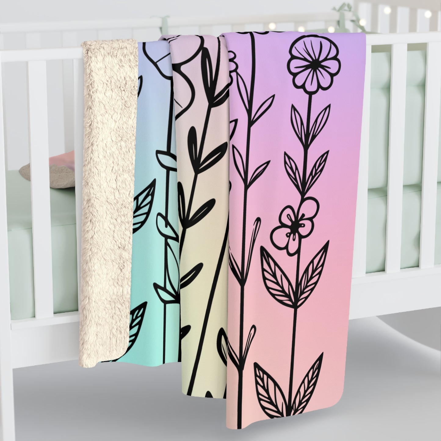 Spring Bloom Sherpa Fleece Blanket