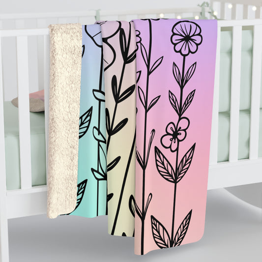 Spring Bloom Sherpa Fleece Blanket