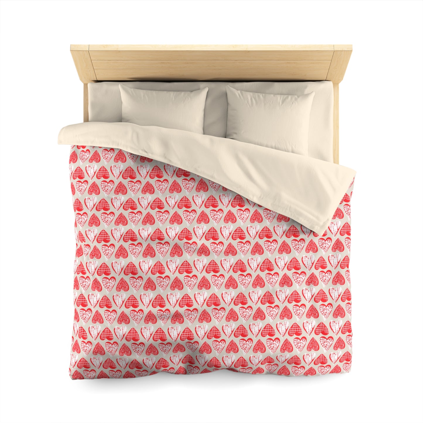 Doodle Hearts Microfiber Duvet Cover