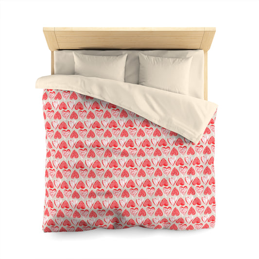 Doodle Hearts Microfiber Duvet Cover