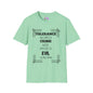 Tolerance Becomes A Crime When Applied to Evil Adult T-shirt
