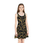Golden Noir Swirl Girls' Sleeveless Sundress