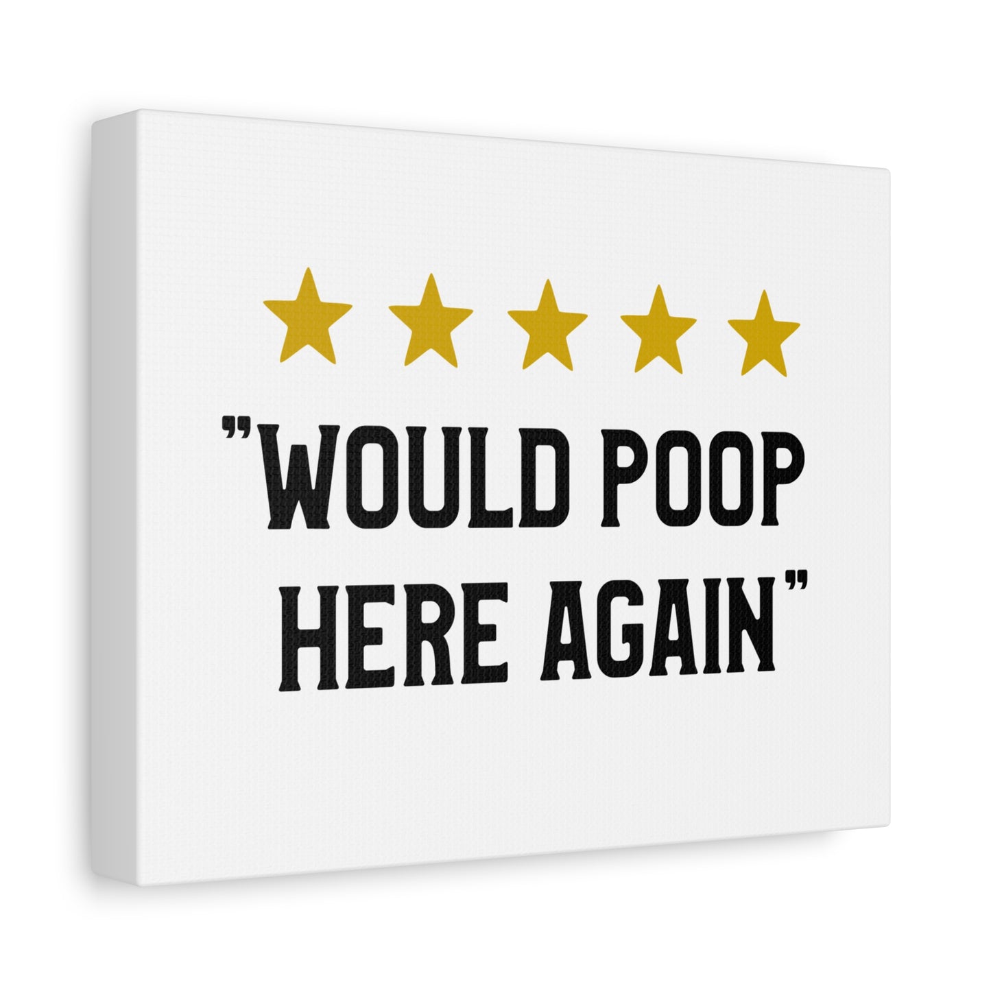 5 Stars Would Poop Here Again Canvas Art