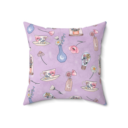 Lilac Meadow Keepsakes Throw Pillow