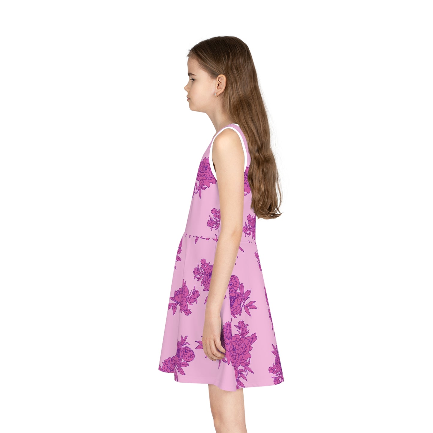Bubblegum Bloom Peonies Girls' Sleeveless Sundress