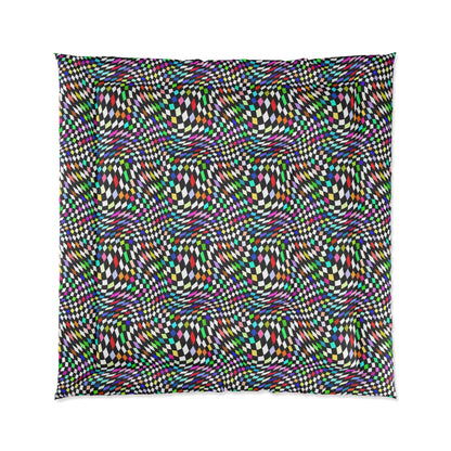 Warped Colorful Checkered Comforter