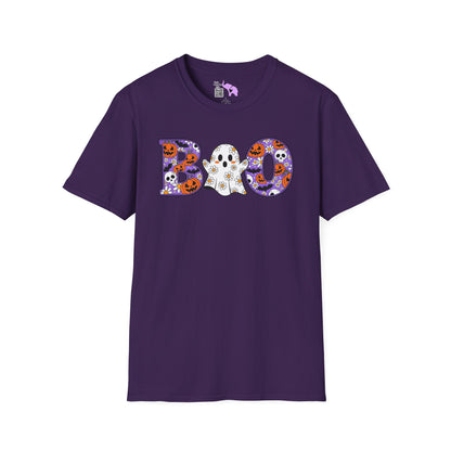 Cute Floral Boo w/Ghost Adult T-shirt