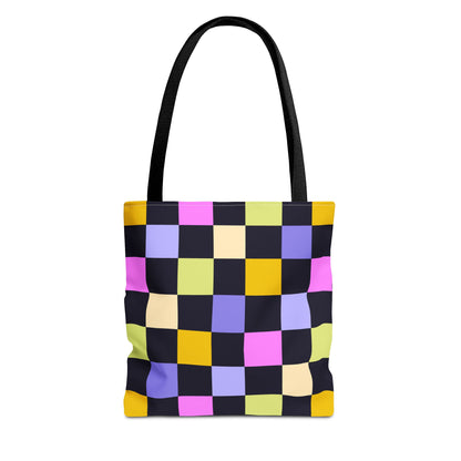 Joyful Checkerboard Canvas Tote Bag