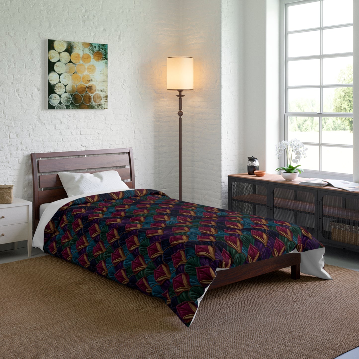 Velvet Night Garden Print Basic Bedding Set