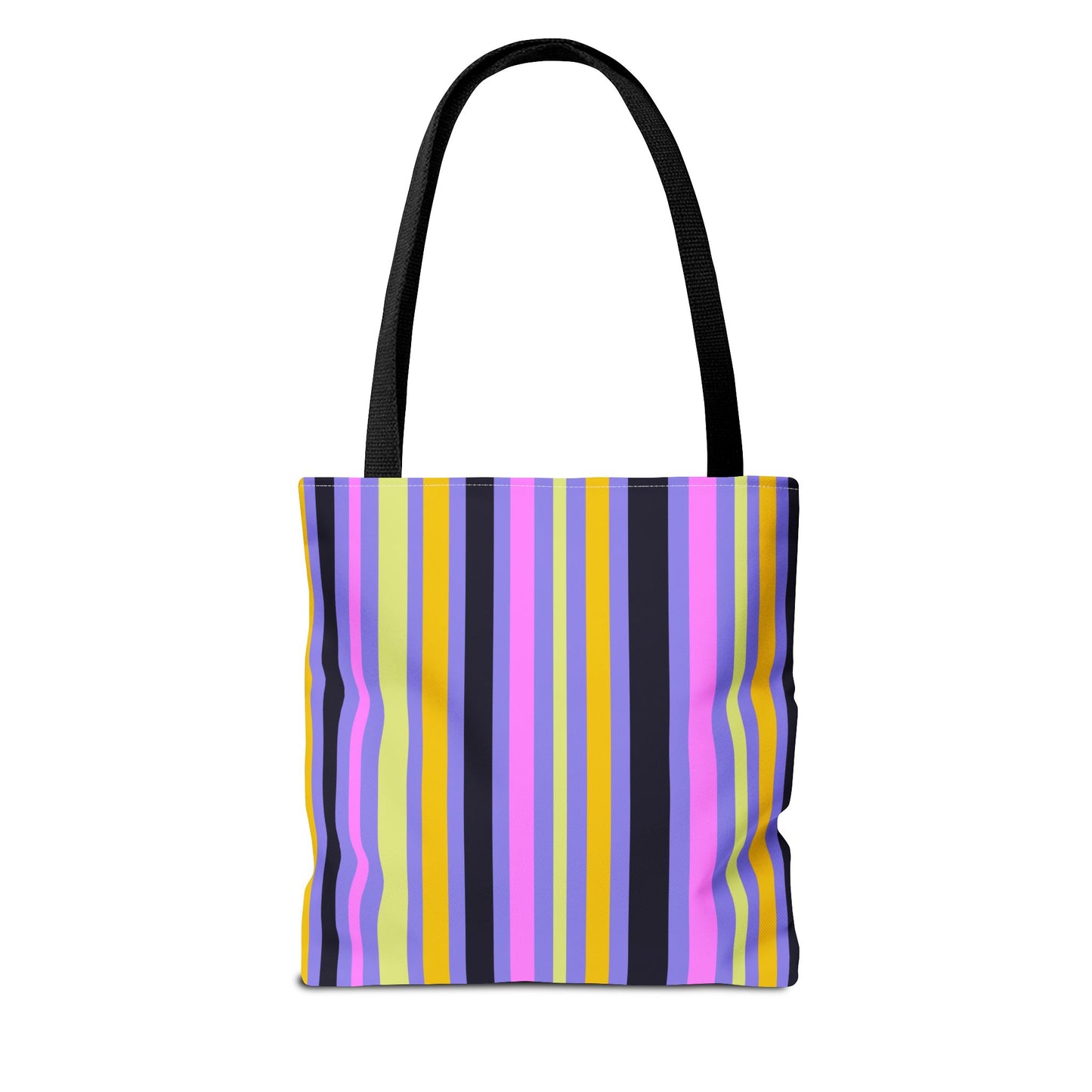 Midnight Pop Stripes Canvas Tote Bag