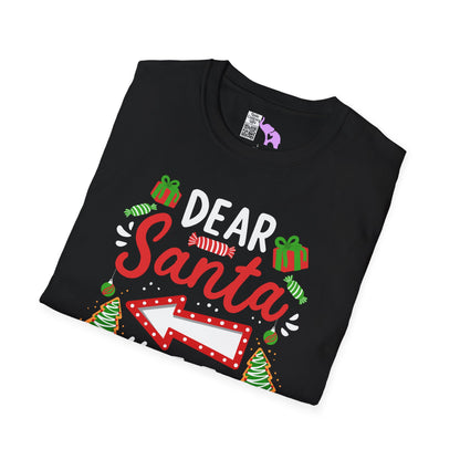 Dear Santa He Is The Naughty One Adult T-shirt