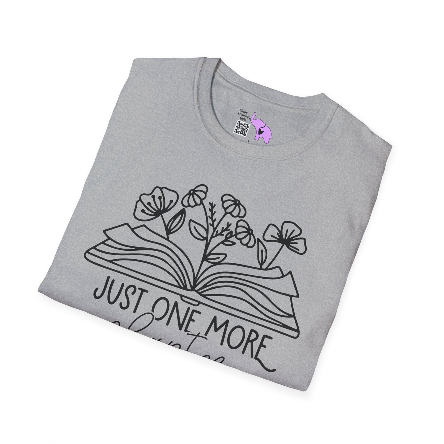 Just One More Chapter (Flowers and Open Book) Adult T-shirt