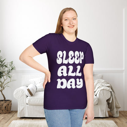 Sleep All Day Adult T-shirt