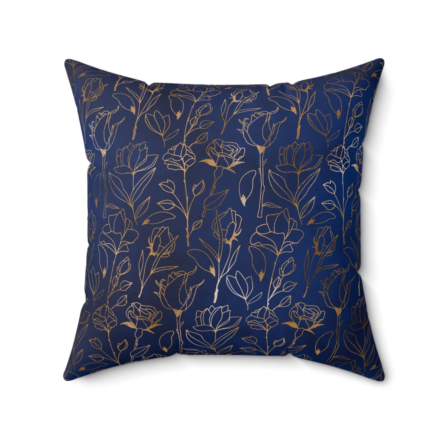 Sapphire Gilded Garden Throw Pillow