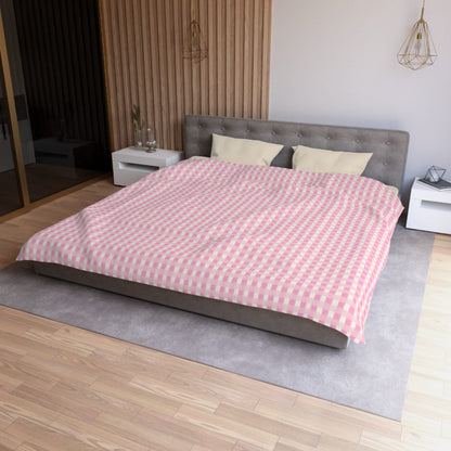 Dreamy Rose Gingham Microfiber Duvet Cover