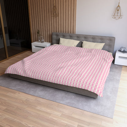 Dreamy Rose Gingham Microfiber Duvet Cover