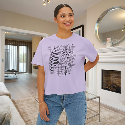 Floral Ribcage Women's Boxy Tee