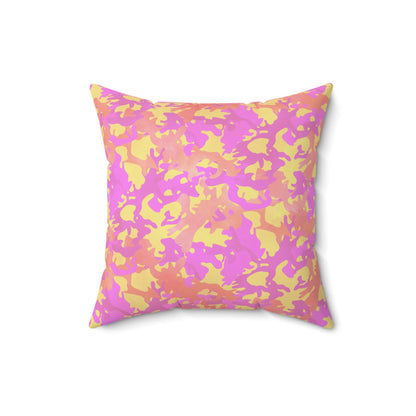 Sunset Sorbet Camo Throw Pillow