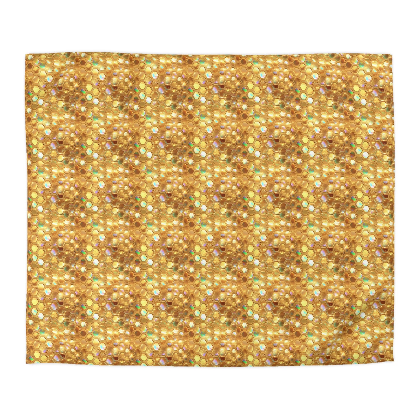 Golden Prism Grid Microfiber Duvet Cover