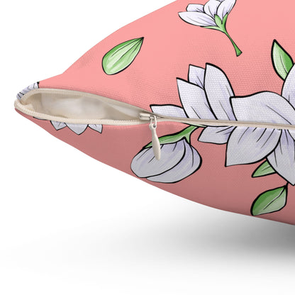 Jasmine Blush Garden Throw Pillow