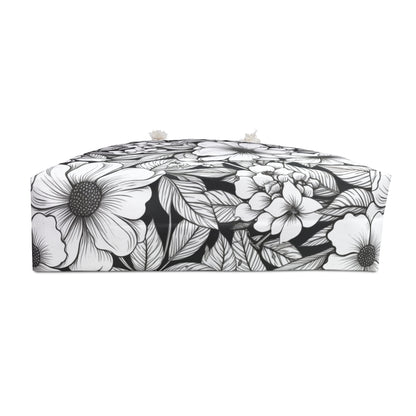 Black & White Forget-Me-Nots Weekender Bag
