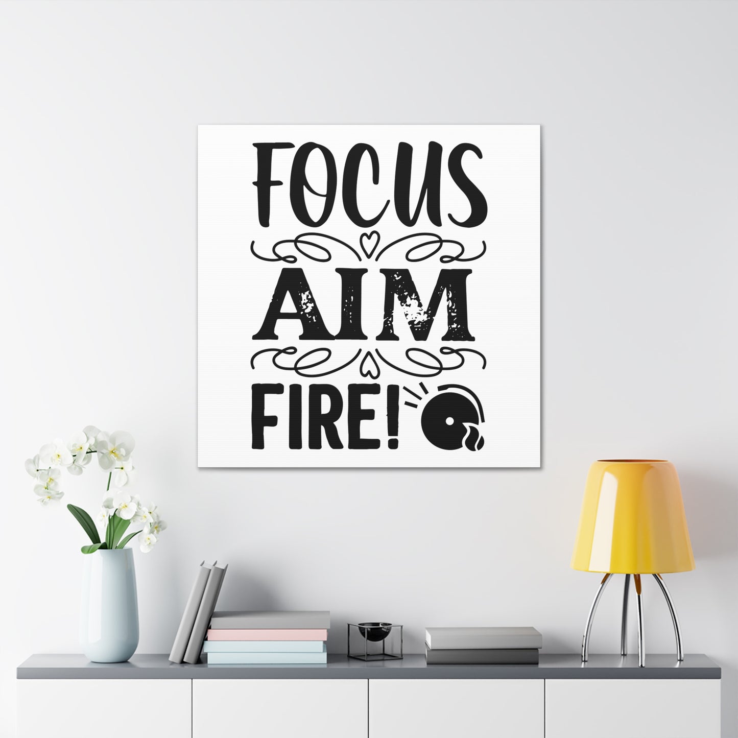 Focus Aim Fire Canvas Square Wraps w/o Frame