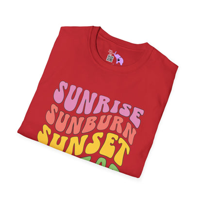 Sunrise Sunburn Sunset Repeat Adult T-shirt