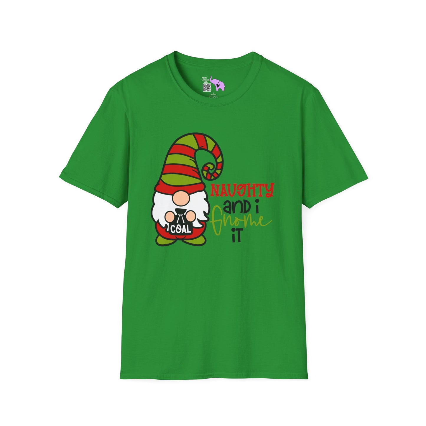 Naughty and I Gnome It Adult T-shirt