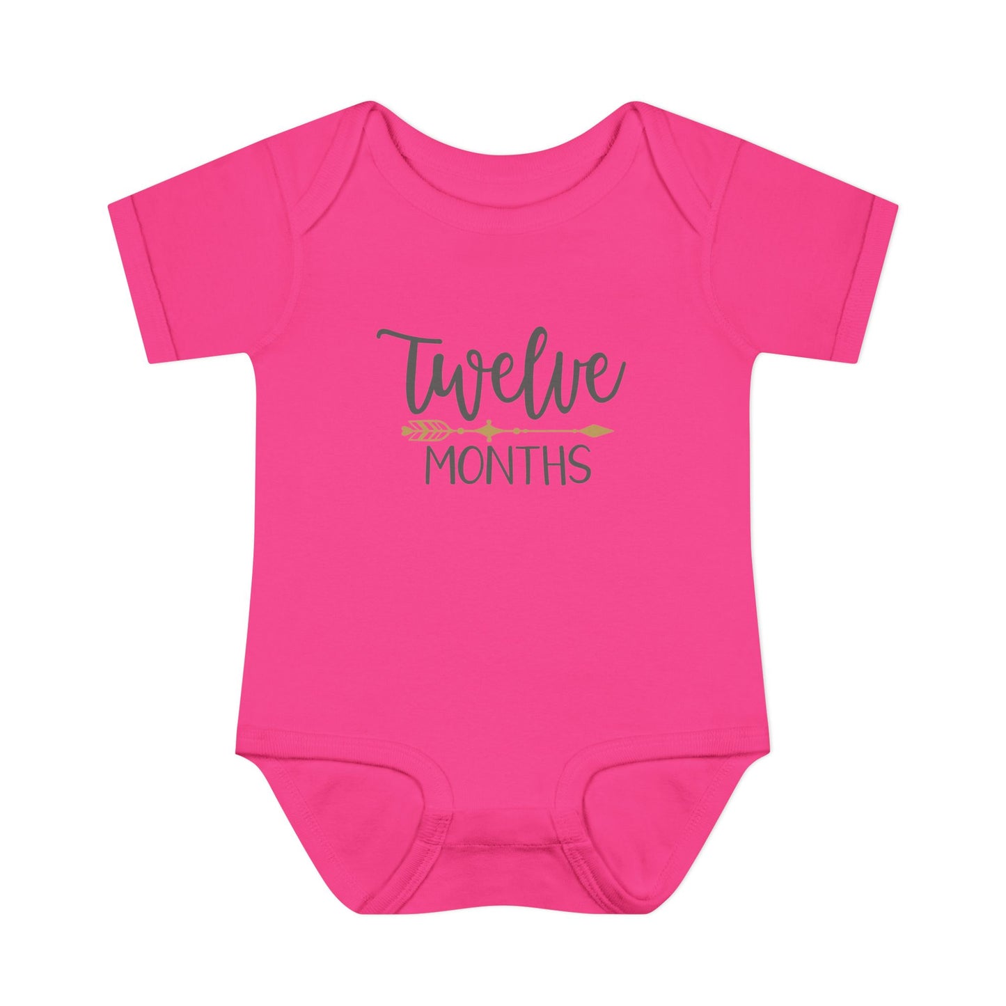 Golden Arrow Milestone Baby Bodysuit-Twelve Months