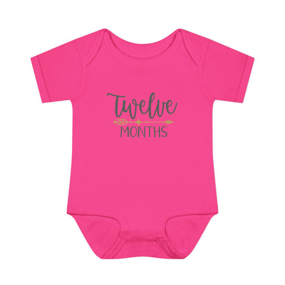 Golden Arrow Milestone Baby Bodysuit-Twelve Months