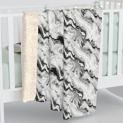 Frost Veil Marble Fleece Blanket