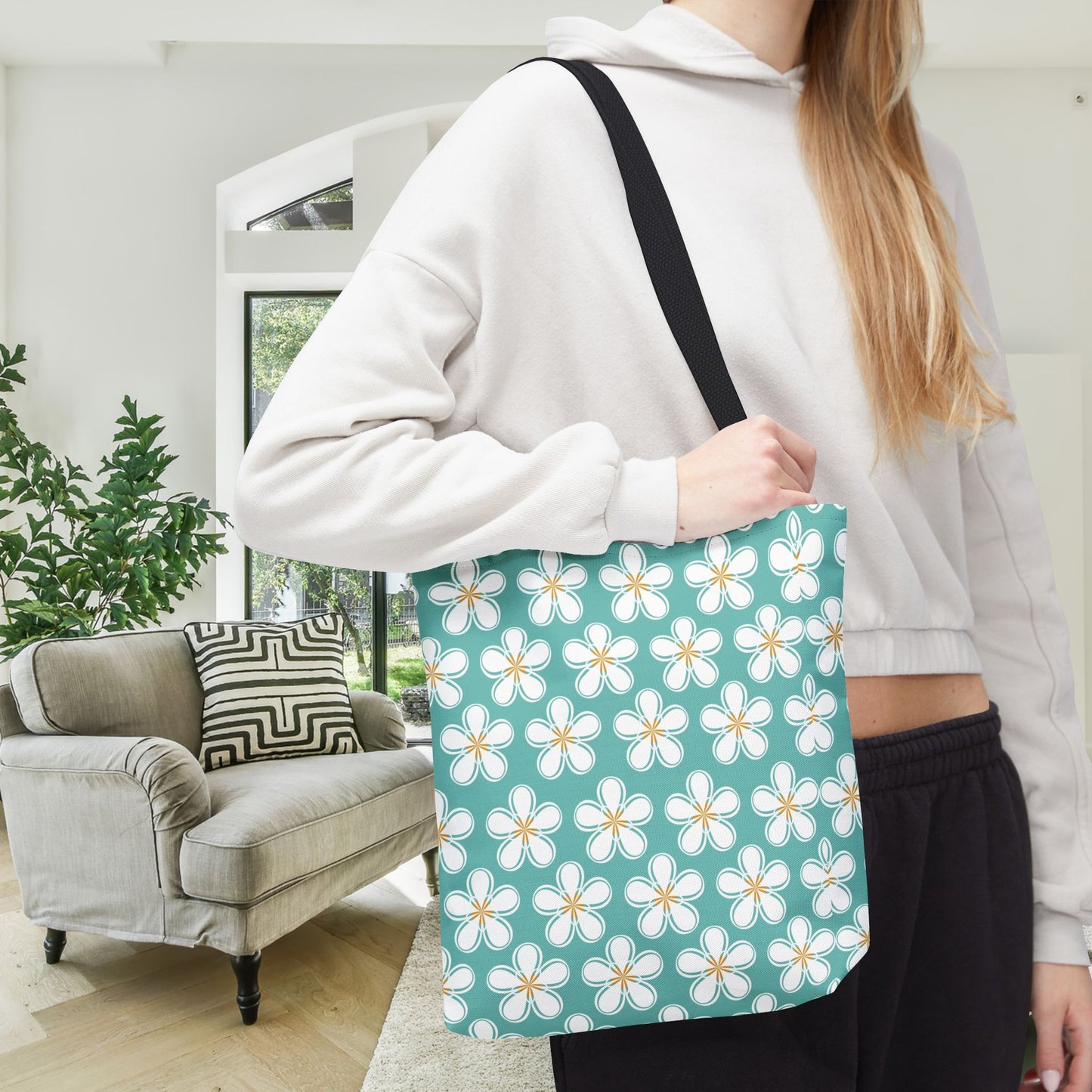 Tealberry Blooms Canvas Tote Bag
