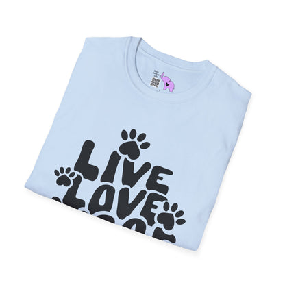 Live Love Woof Adult Tshirt