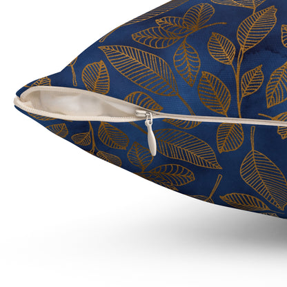Navy & Gold Botanica Throw Pillow
