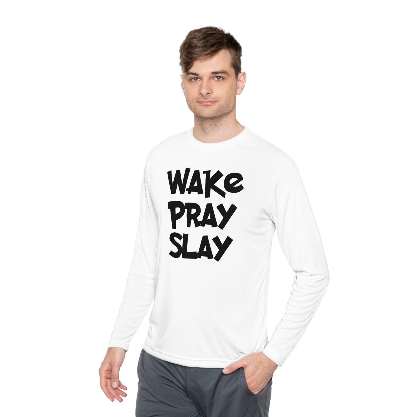 Wake Pray Slay Adult Long Sleeve Tee