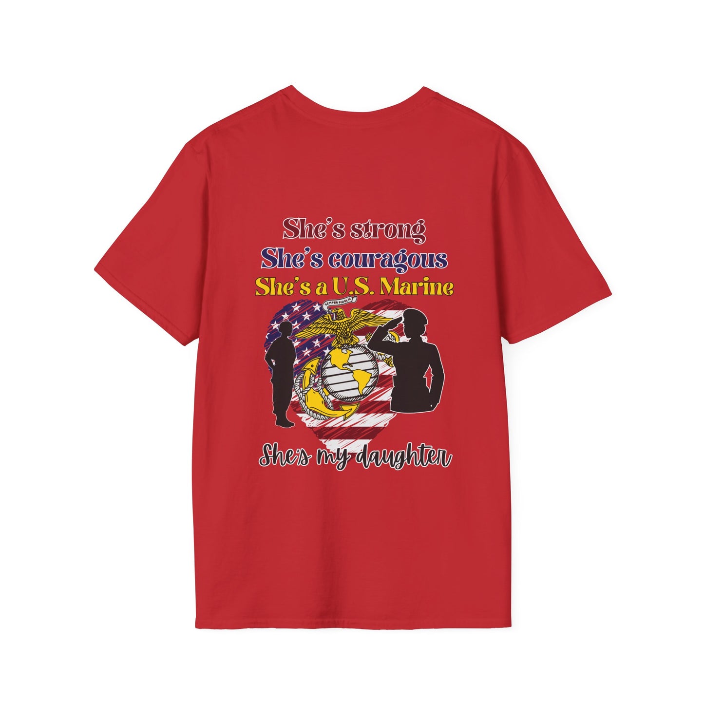 Proud Dad of US  Marine Daughter Adult T-shirt